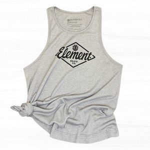 Element Ribbed Logo Tank Top Grey & Black Large